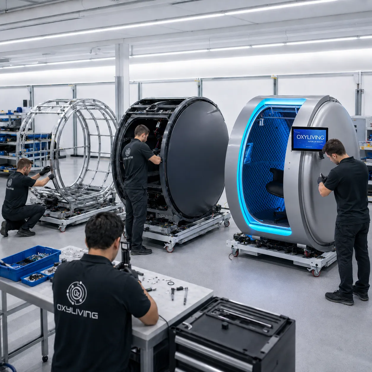 Oxyliving hyperbaric oxygen chamber production facility in Kocaeli, Türkiye